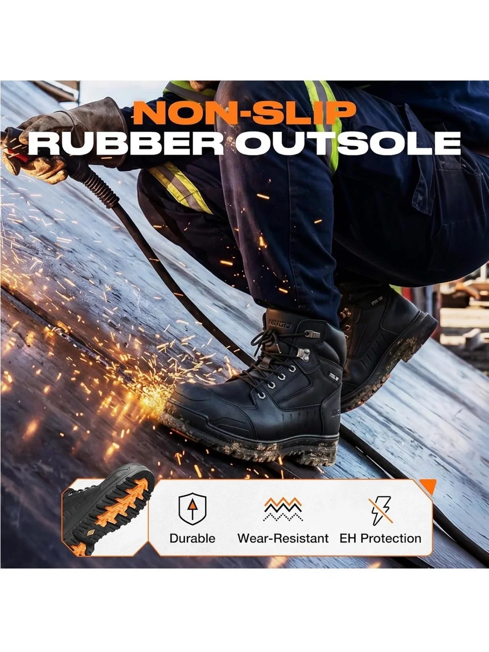 Men's steel-toe work boots